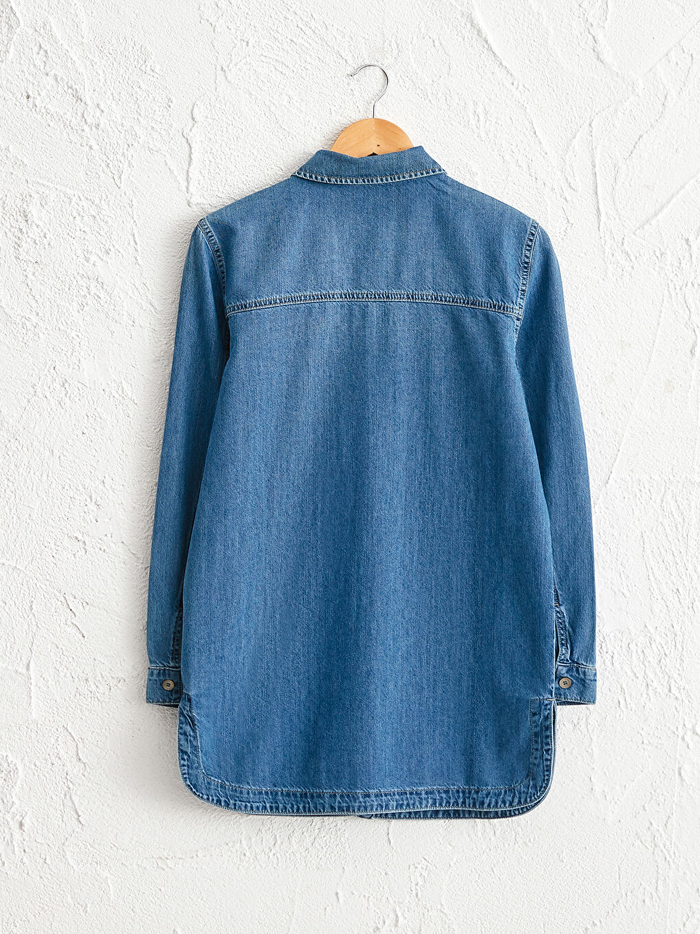 İndigo Uzun Jean Ceket-1