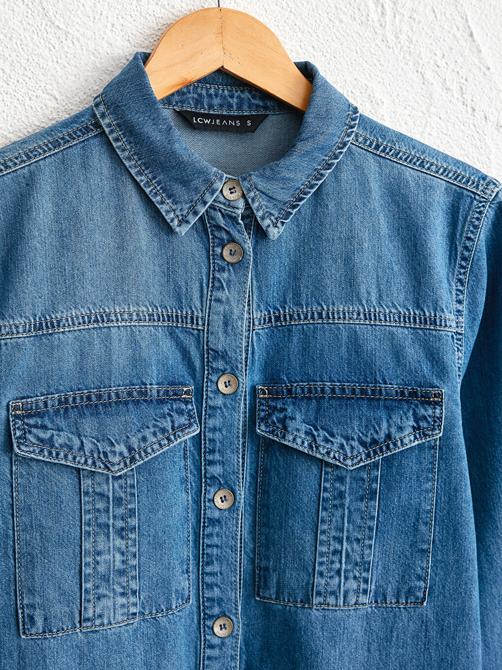 İndigo Uzun Jean Ceket-2