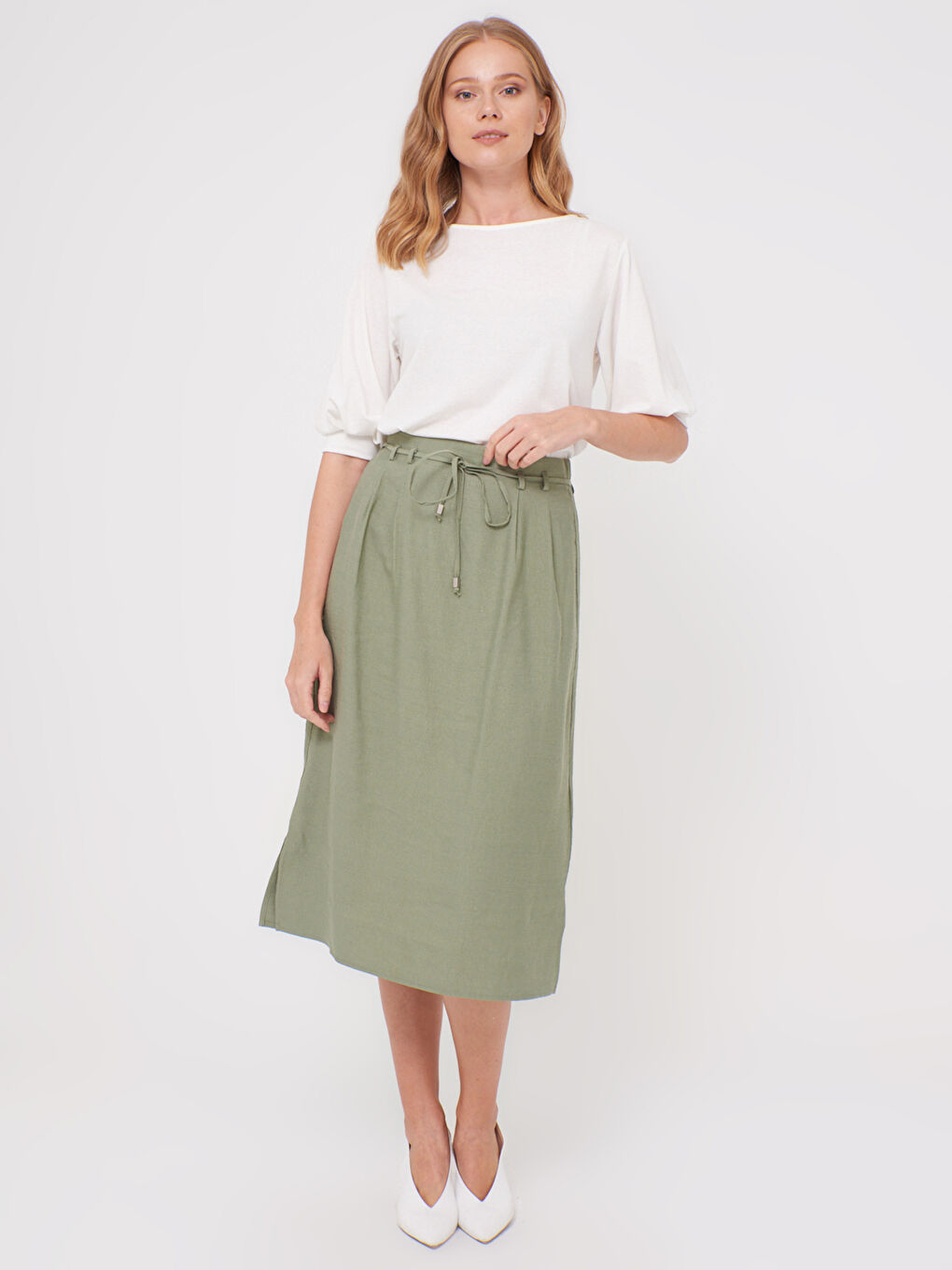 Пола от вискоза с еластична талия-1