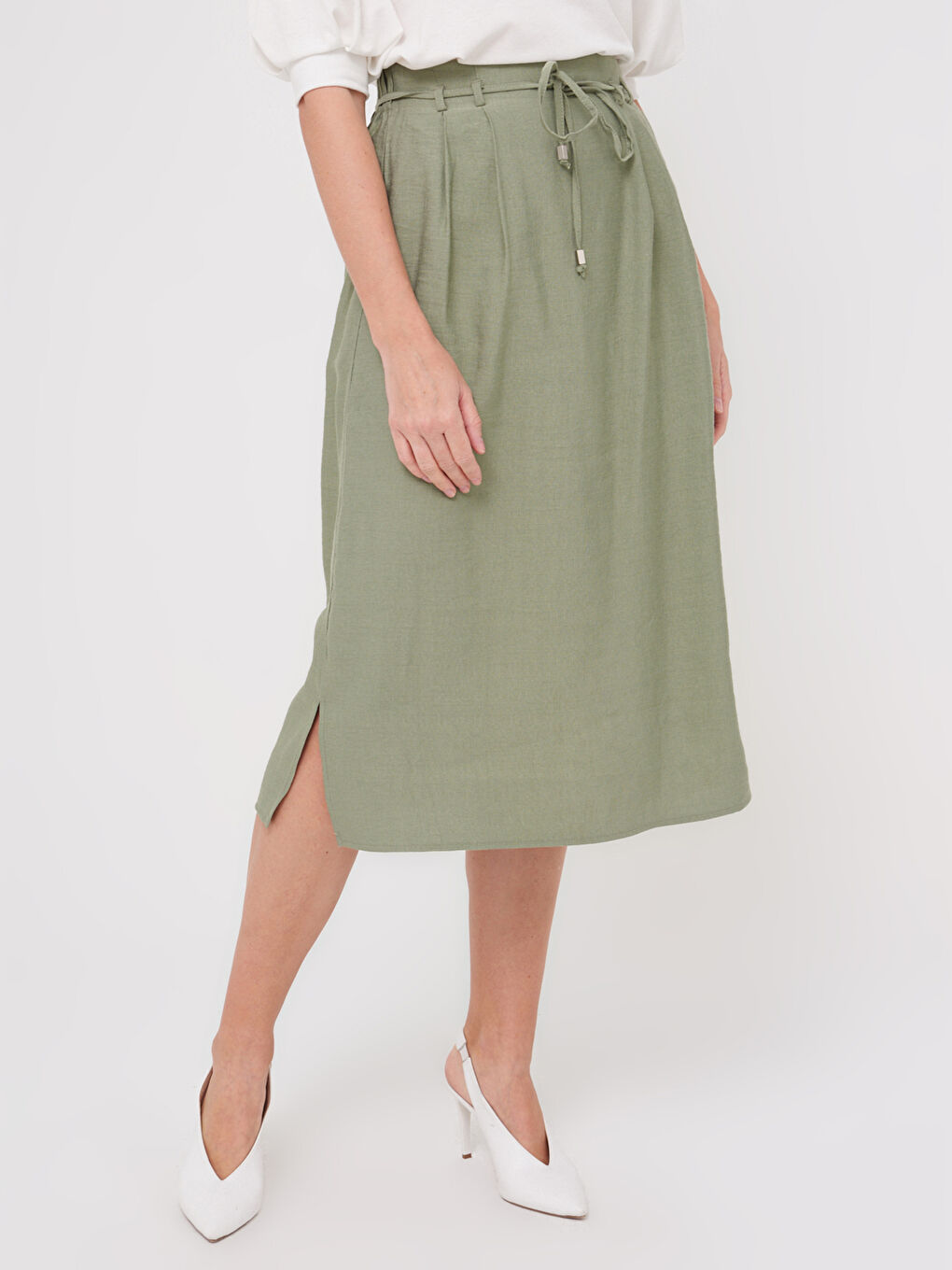 Пола от вискоза с еластична талия-2