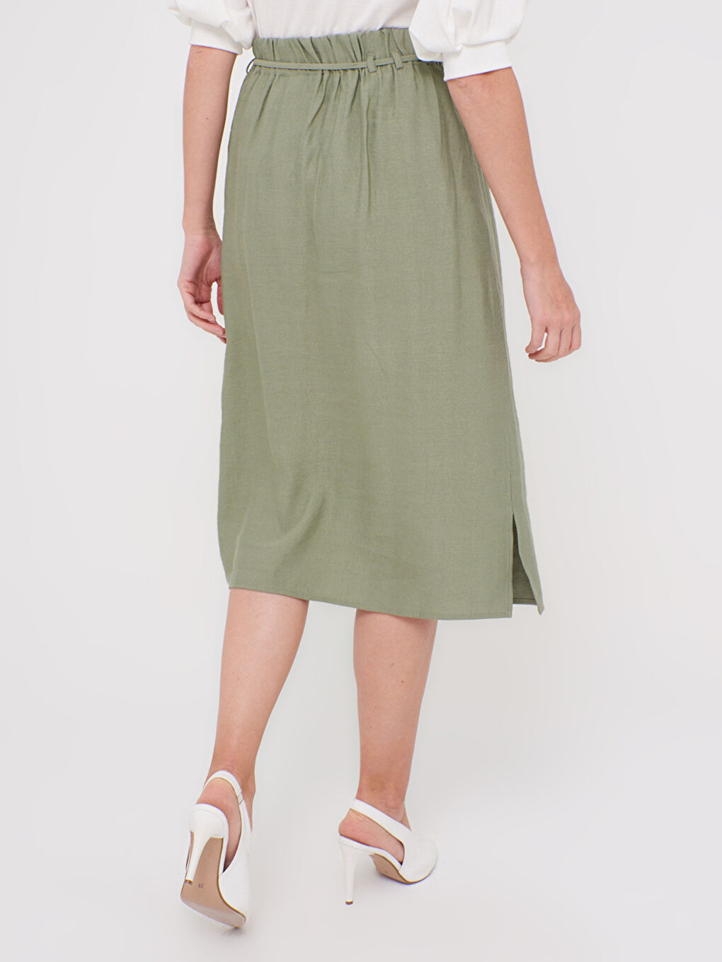 Пола от вискоза с еластична талия-3