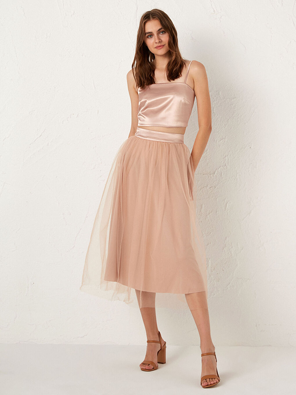 Askılı Saten Bluz-3