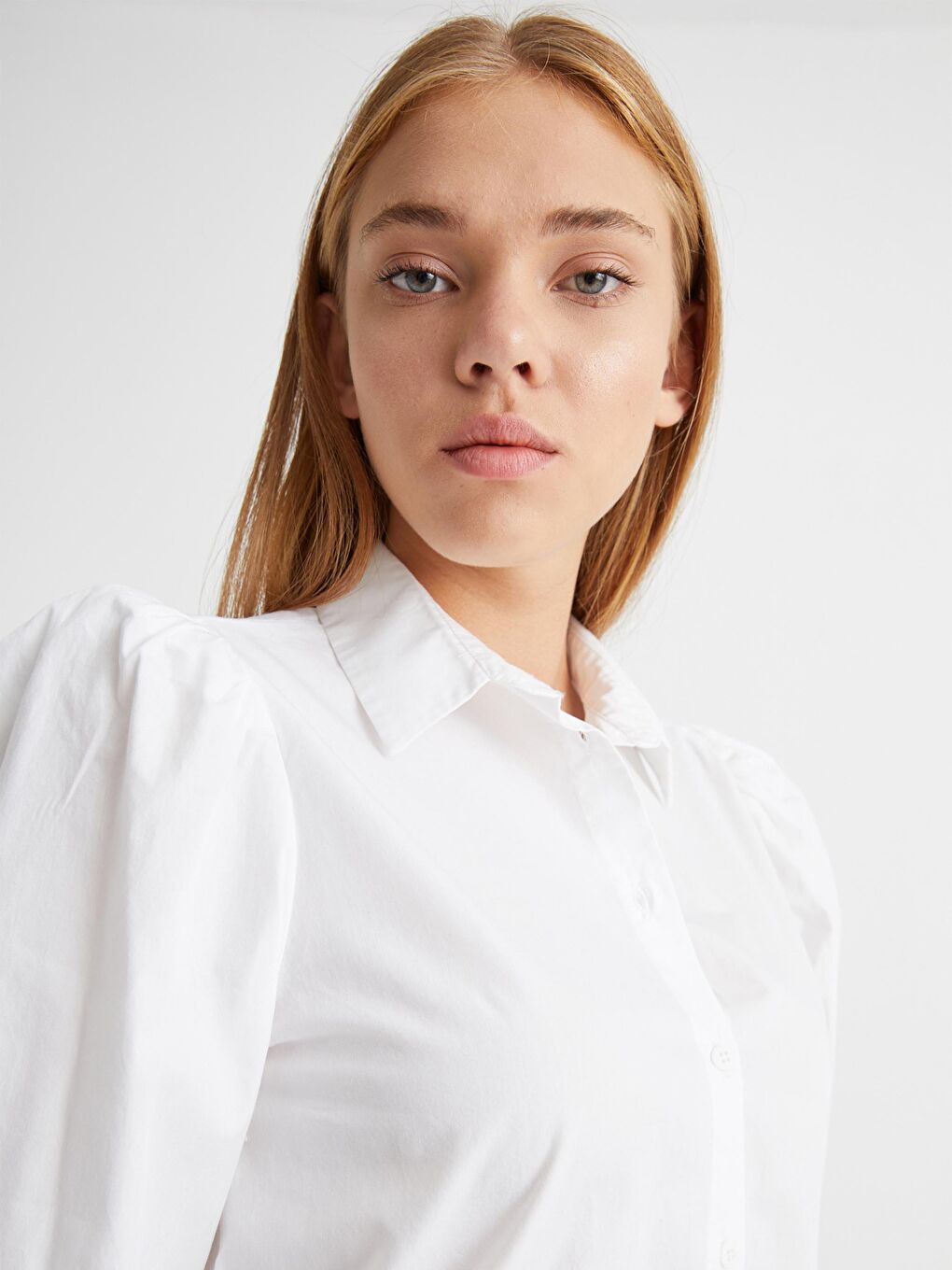 Standard Fit Long Sleeve Women's Plain Poplin Shirt-5