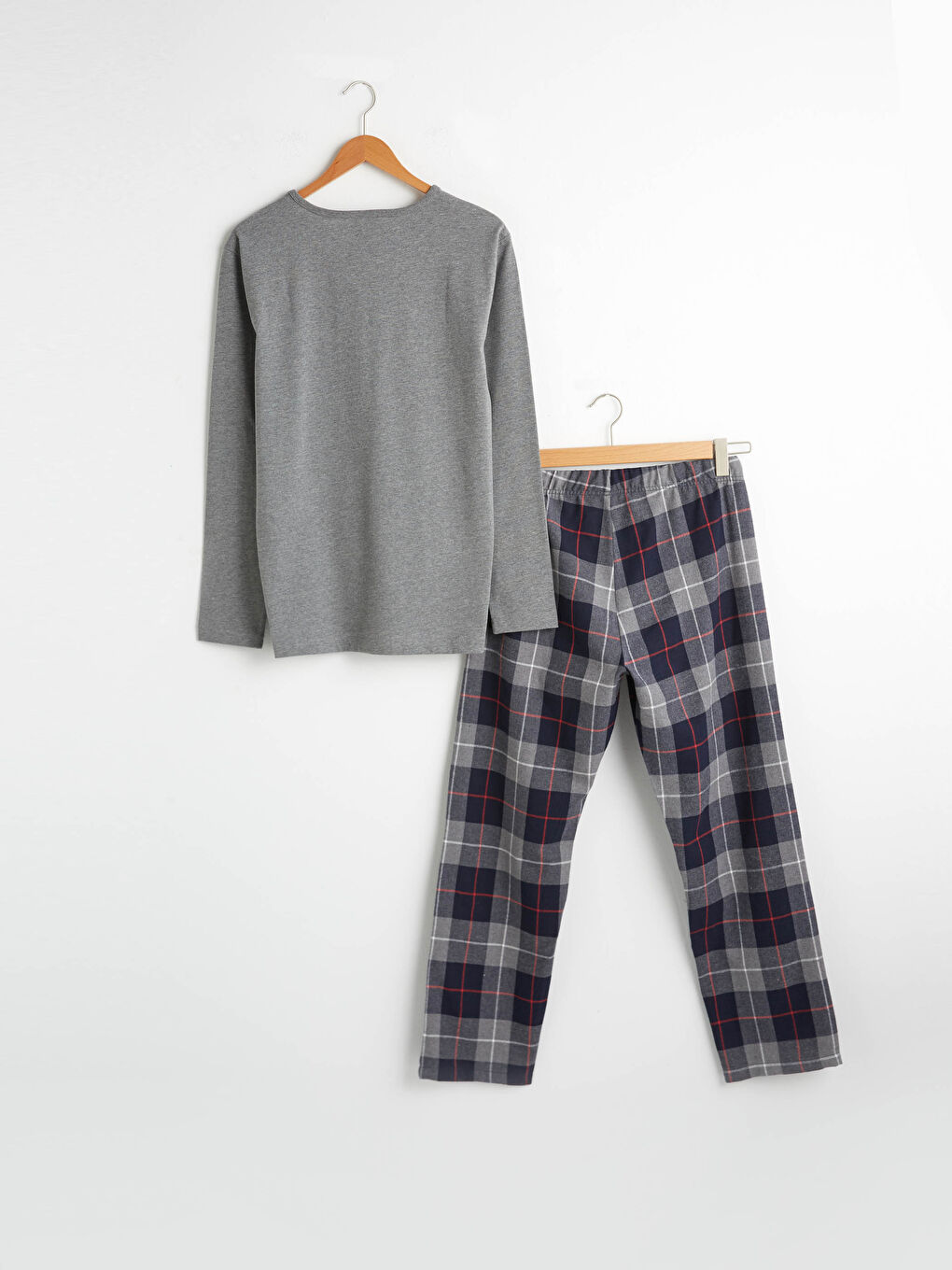 Gri Standart Kalıp Pijama Takımı-6