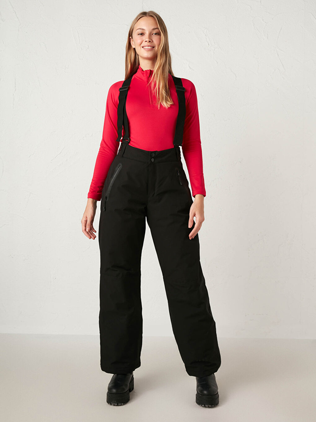 Siyah Askılı Kayak Pantolonu-2