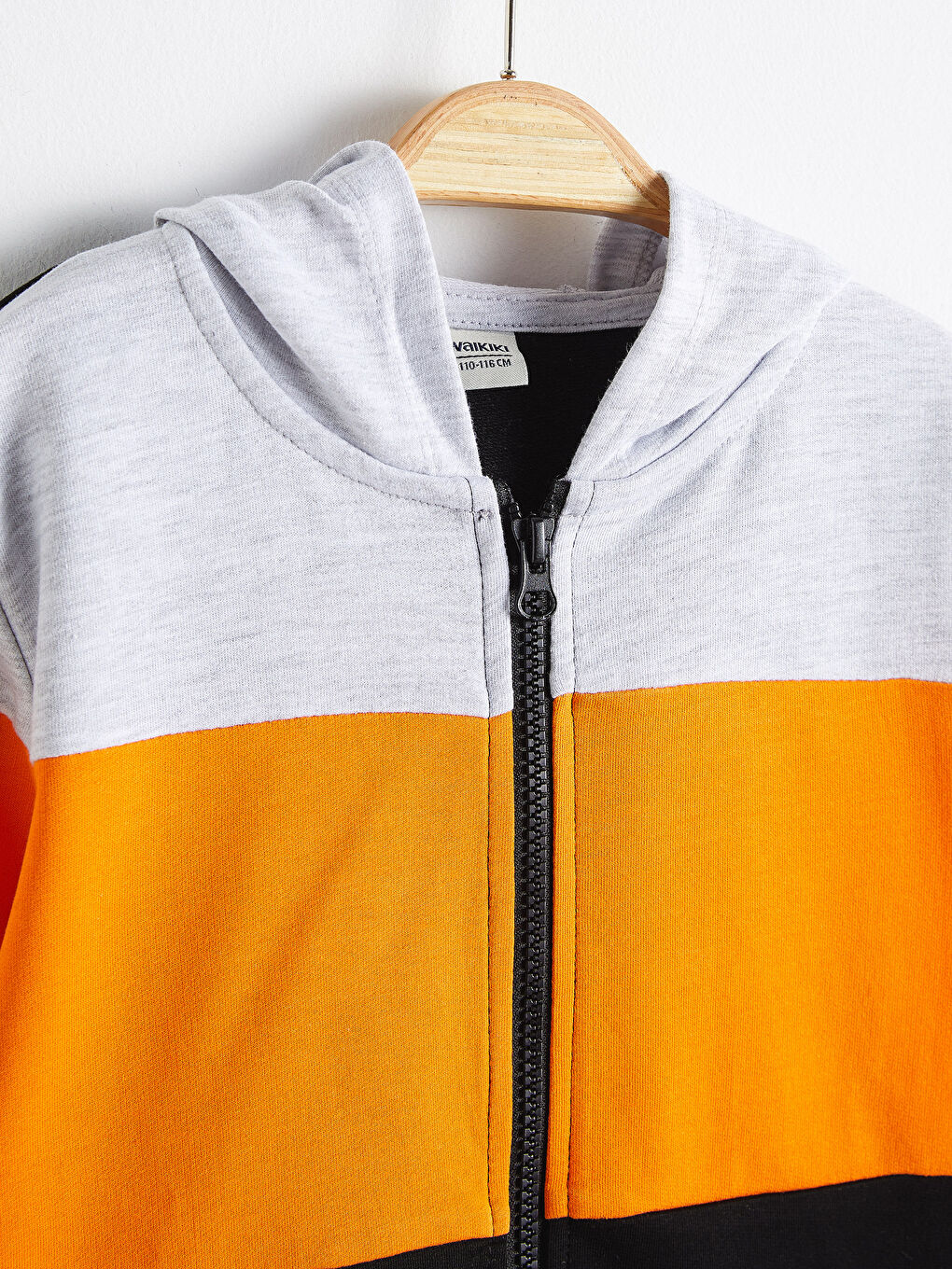 Gri Erkek Çocuk Fermuarlı Kapüşonlu Sweatshirt-2