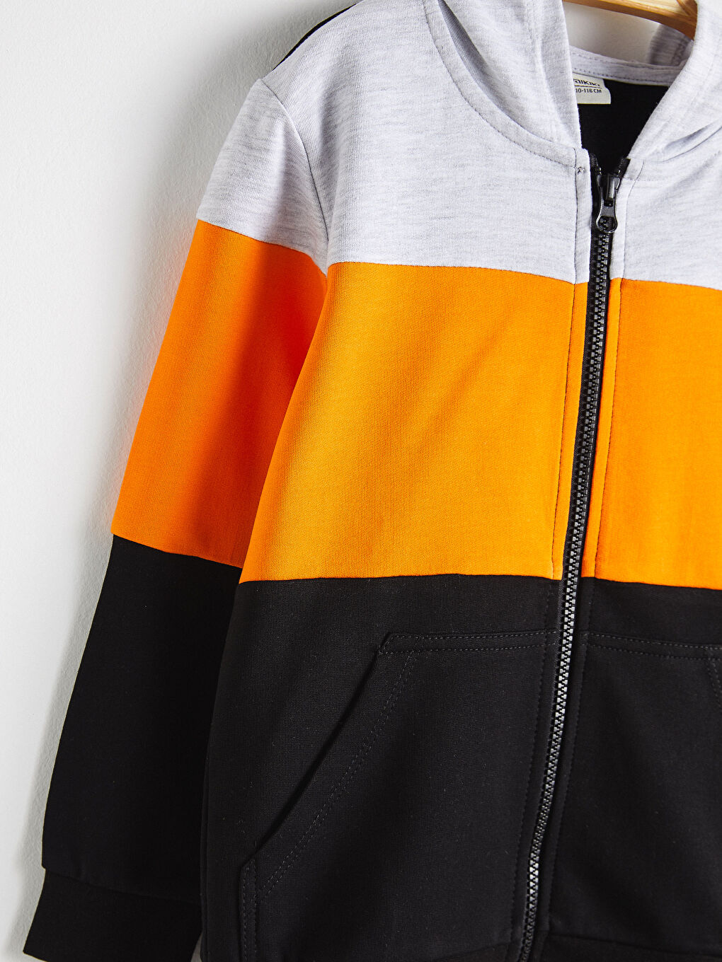 Gri Erkek Çocuk Fermuarlı Kapüşonlu Sweatshirt-3