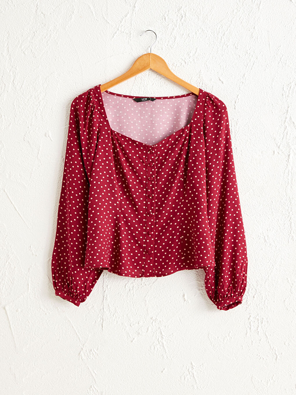 Square Neck Polka Dot Blouse