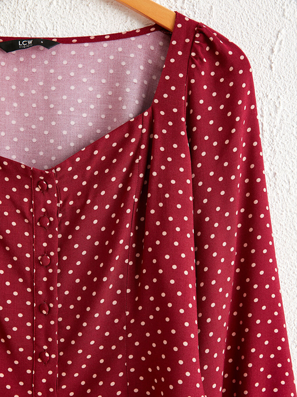 Square Neck Polka Dot Blouse-1