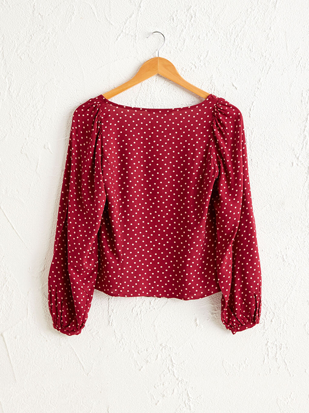 Square Neck Polka Dot Blouse-2