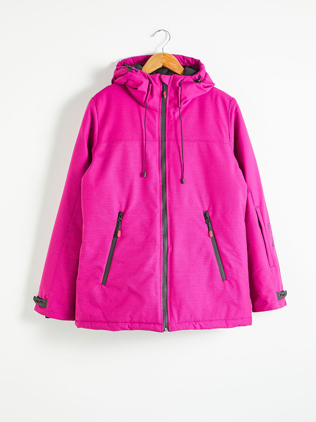 Women's Ski Jacket With Hooded Straight Long Sleeve-8