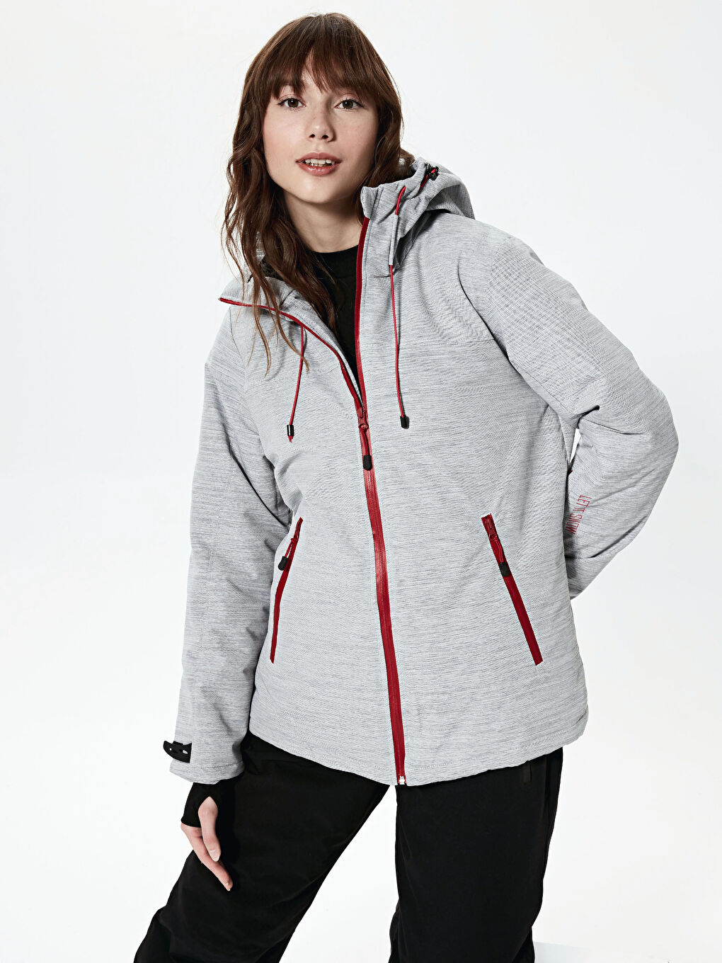 ქალებისთვის სათხილამურო ქურთუკი კაპიუშონიანი სწორი გრძელმკლავიანი-3