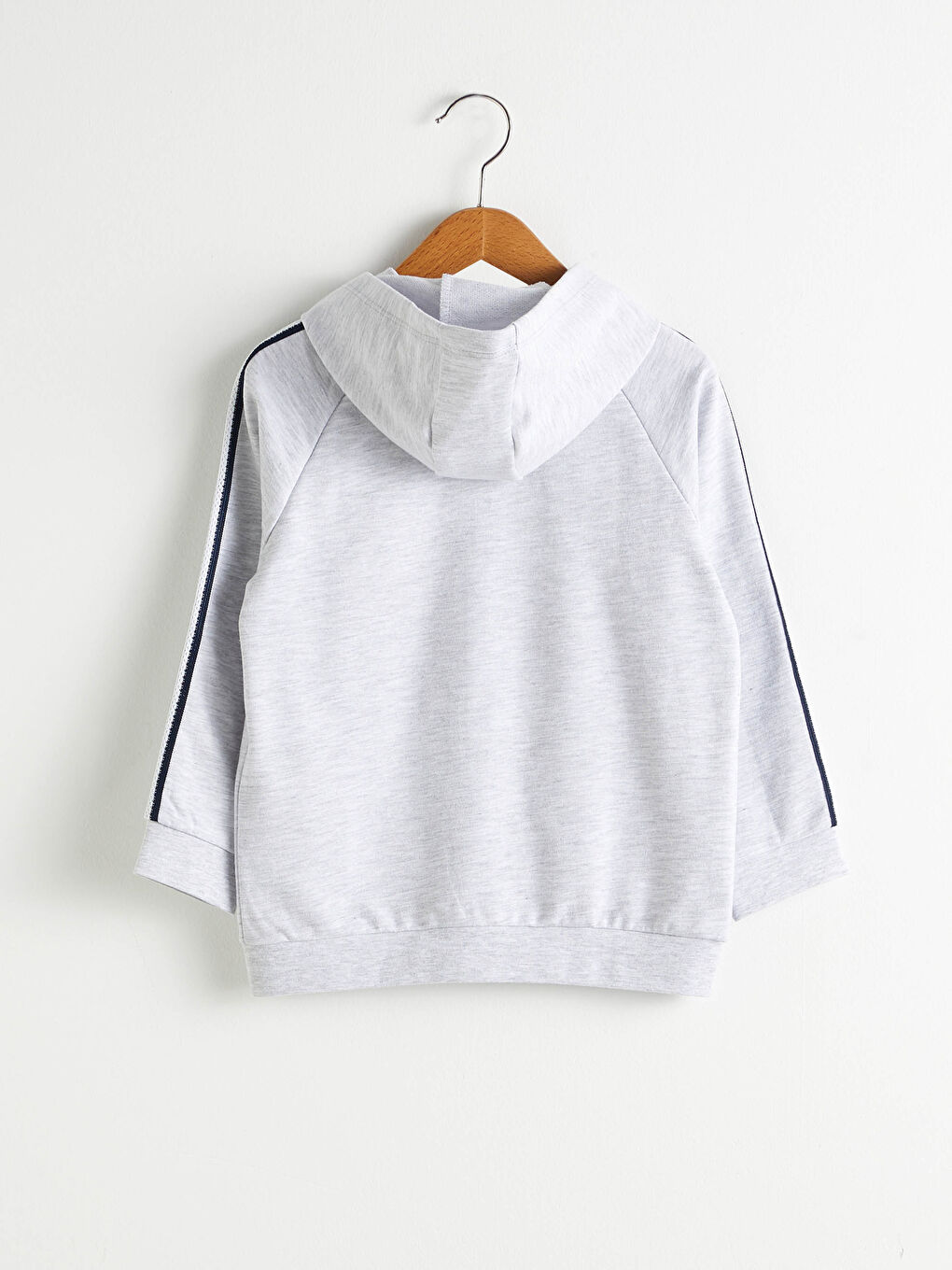 Gri Erkek Çocuk Fermuarlı Kapüşonlu Sweatshirt-1