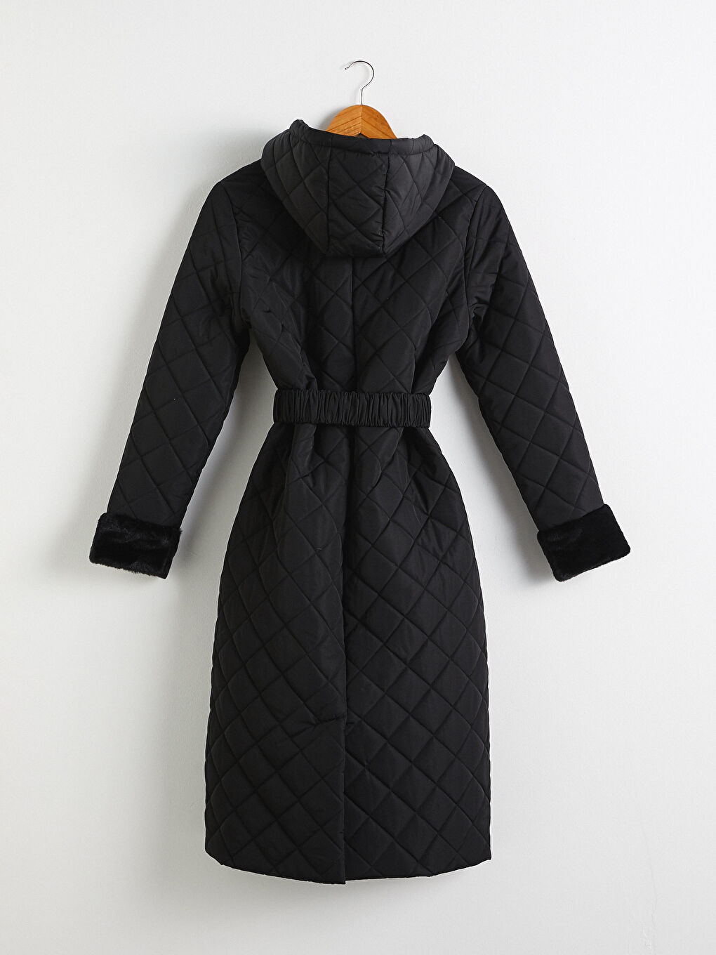 Kapüşonlu Kalın Kapitone Kaban-1