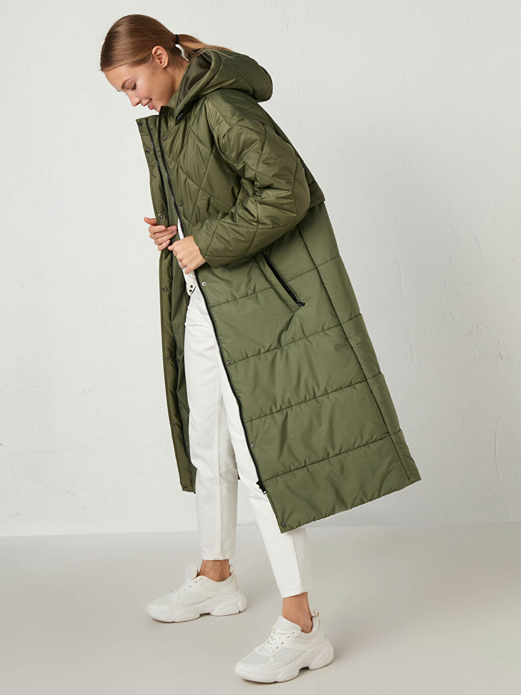 Long Puffer with Hood