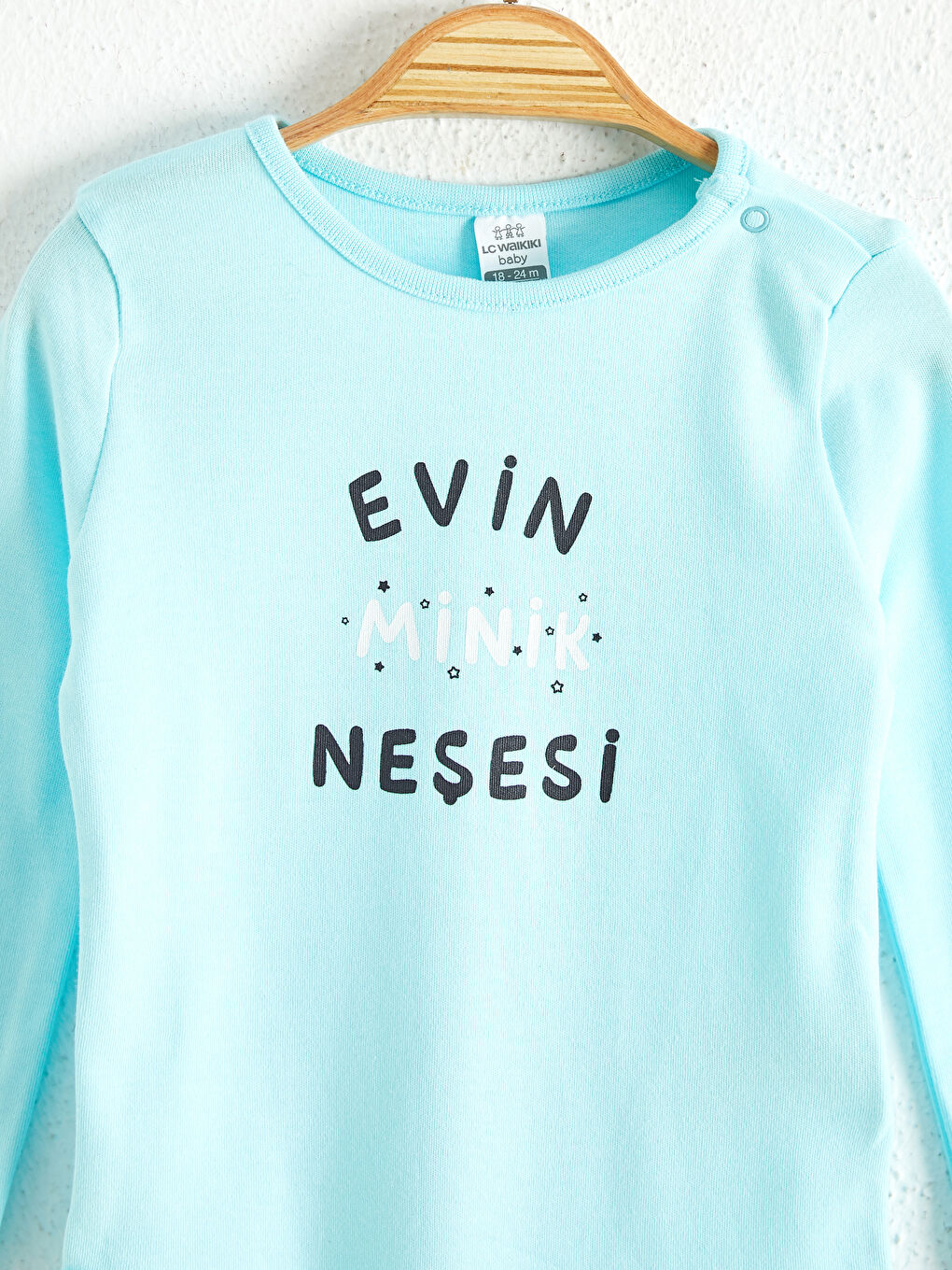 Turkuaz Kız Bebek Baskılı Çıtçıtlı Body-2