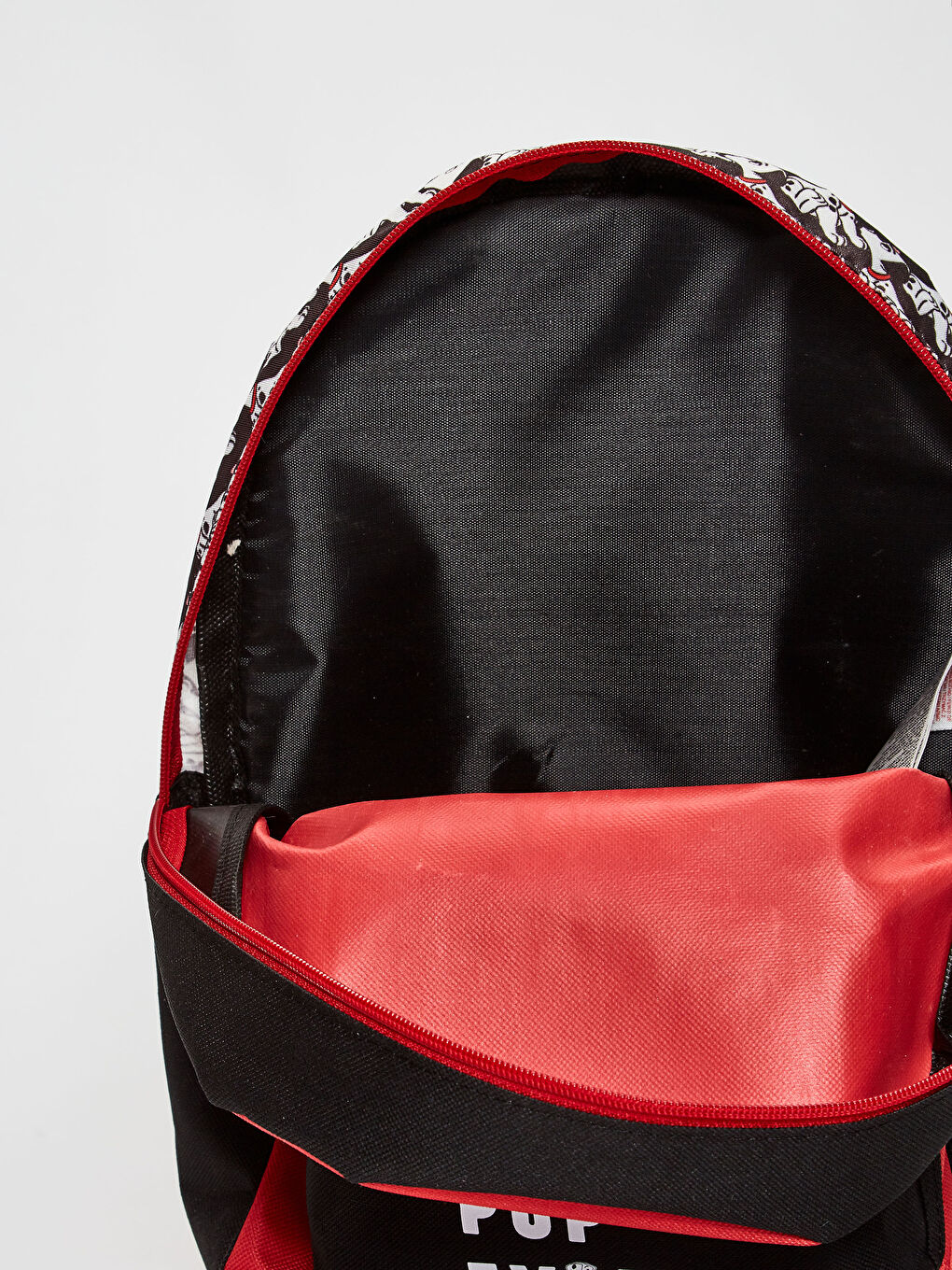 Kırmızı Baskılı Sırt Çantası-3