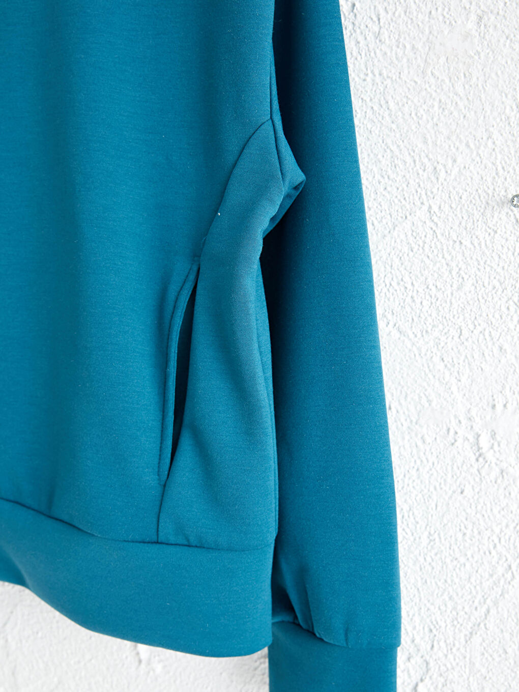 Petrol Kapüşonlu Fermuarlı Aktif Spor Sweatshirt-2