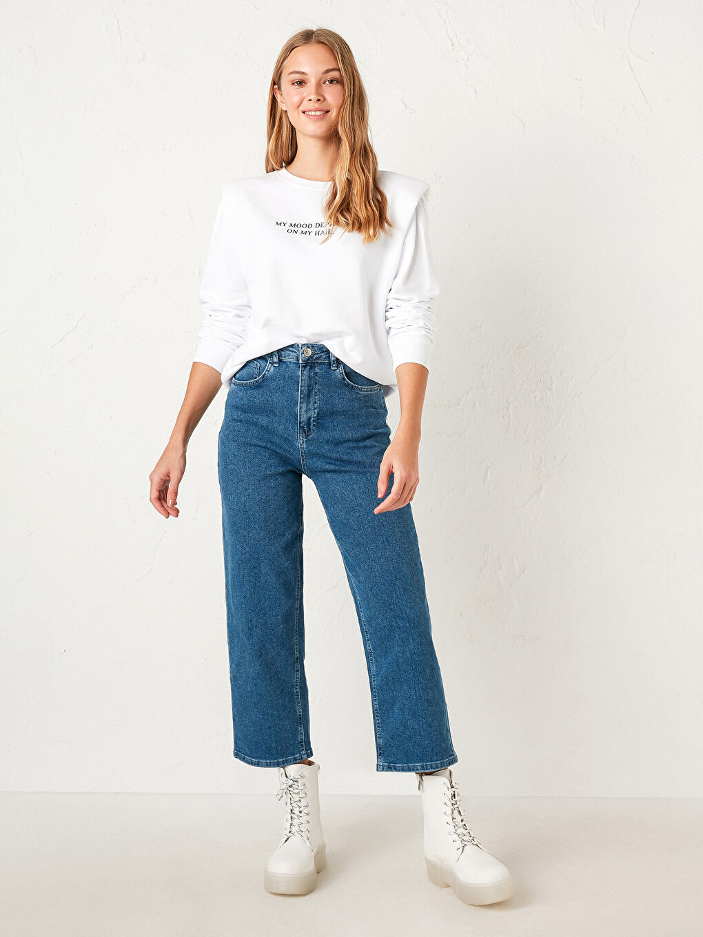 جينز واسع الأرجل-1