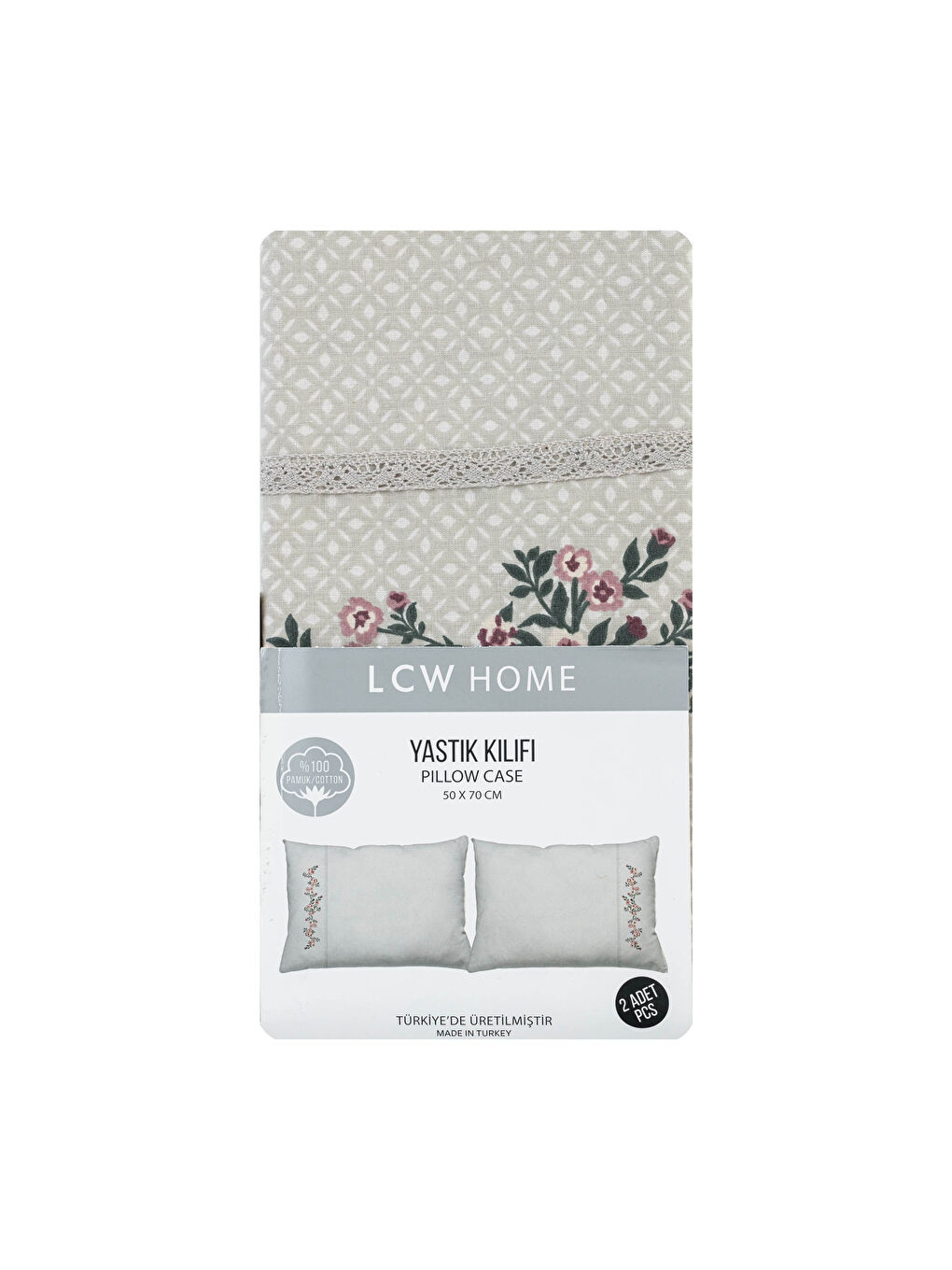 Taie d'Oreiller Imprimée Florale, Lot de 2-3