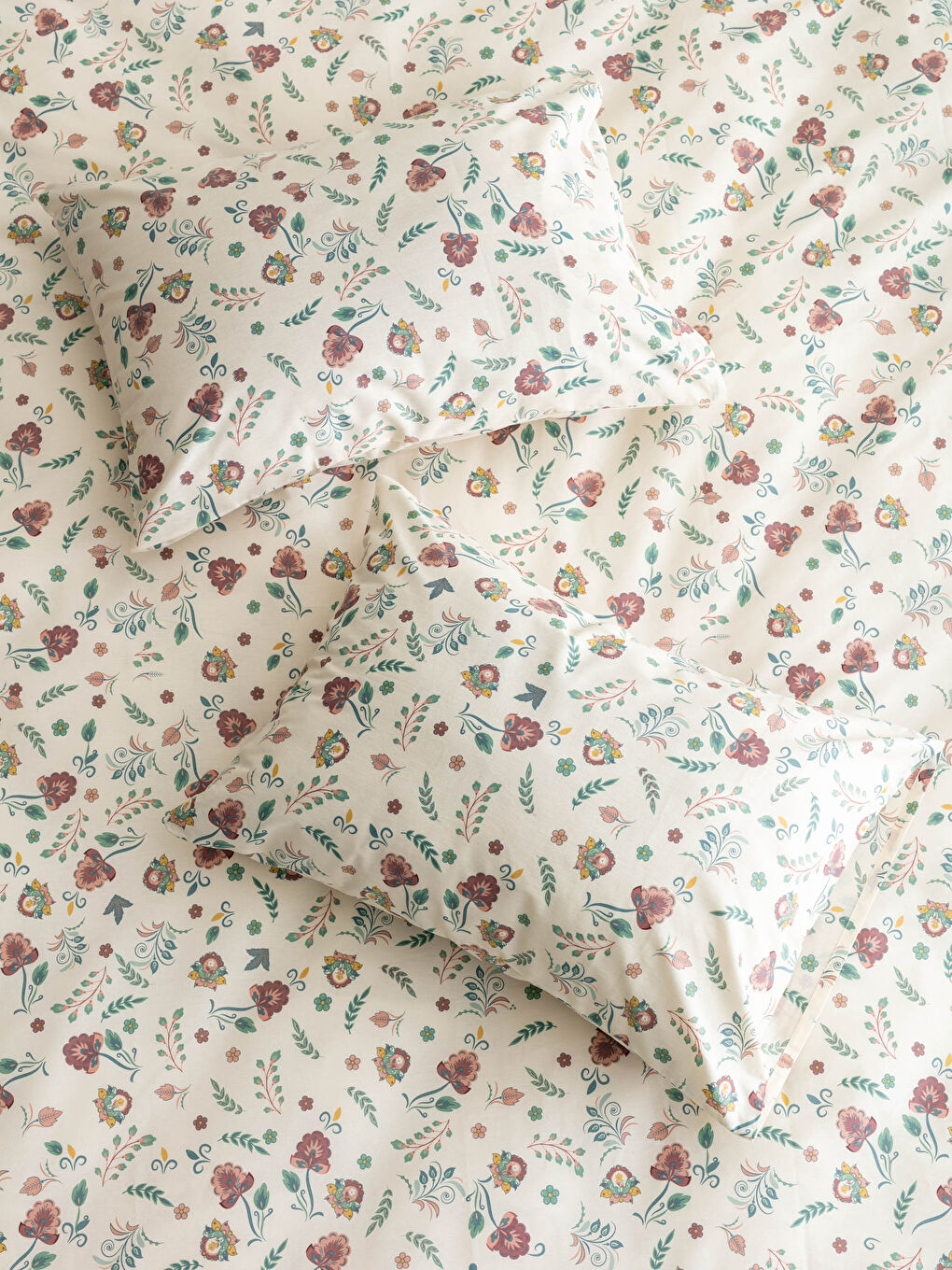 طقم غطاء لحاف مزدوج كامل مطبوع مُزهر بوجهين-2