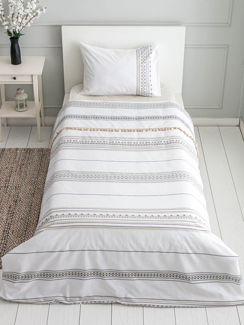 Parure de couette simple à motif ethnique-2