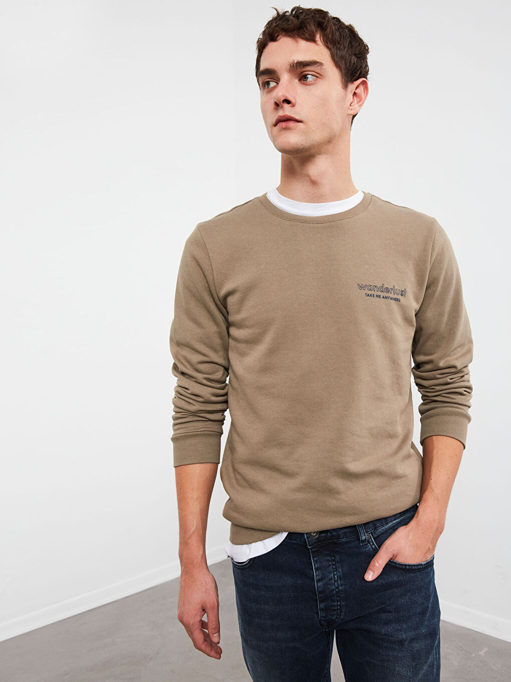 Crew Neck Printed Heavy Sweatshirt-1