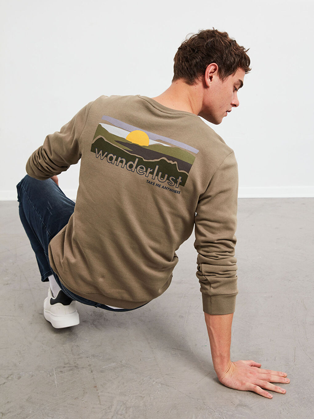 Crew Neck Printed Heavy Sweatshirt-2