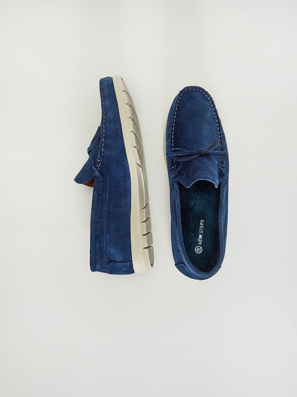 Lacivert Hakiki Deri Erkek Loafer Ayakkabı-3