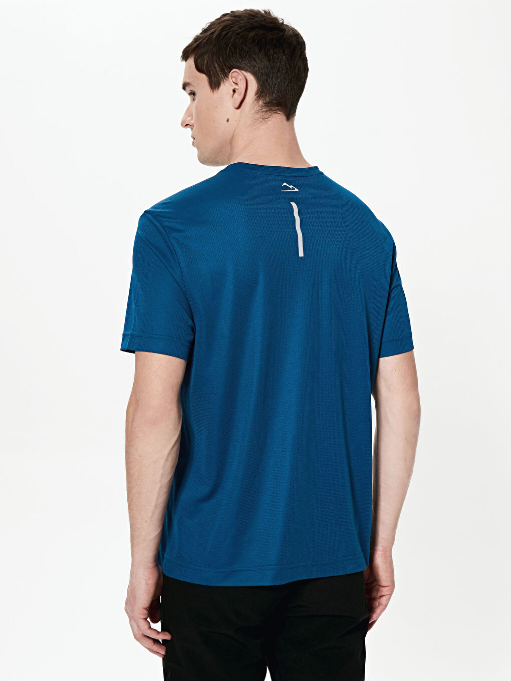 Petrol Bisiklet Yaka Kısa Kollu Tişört-1