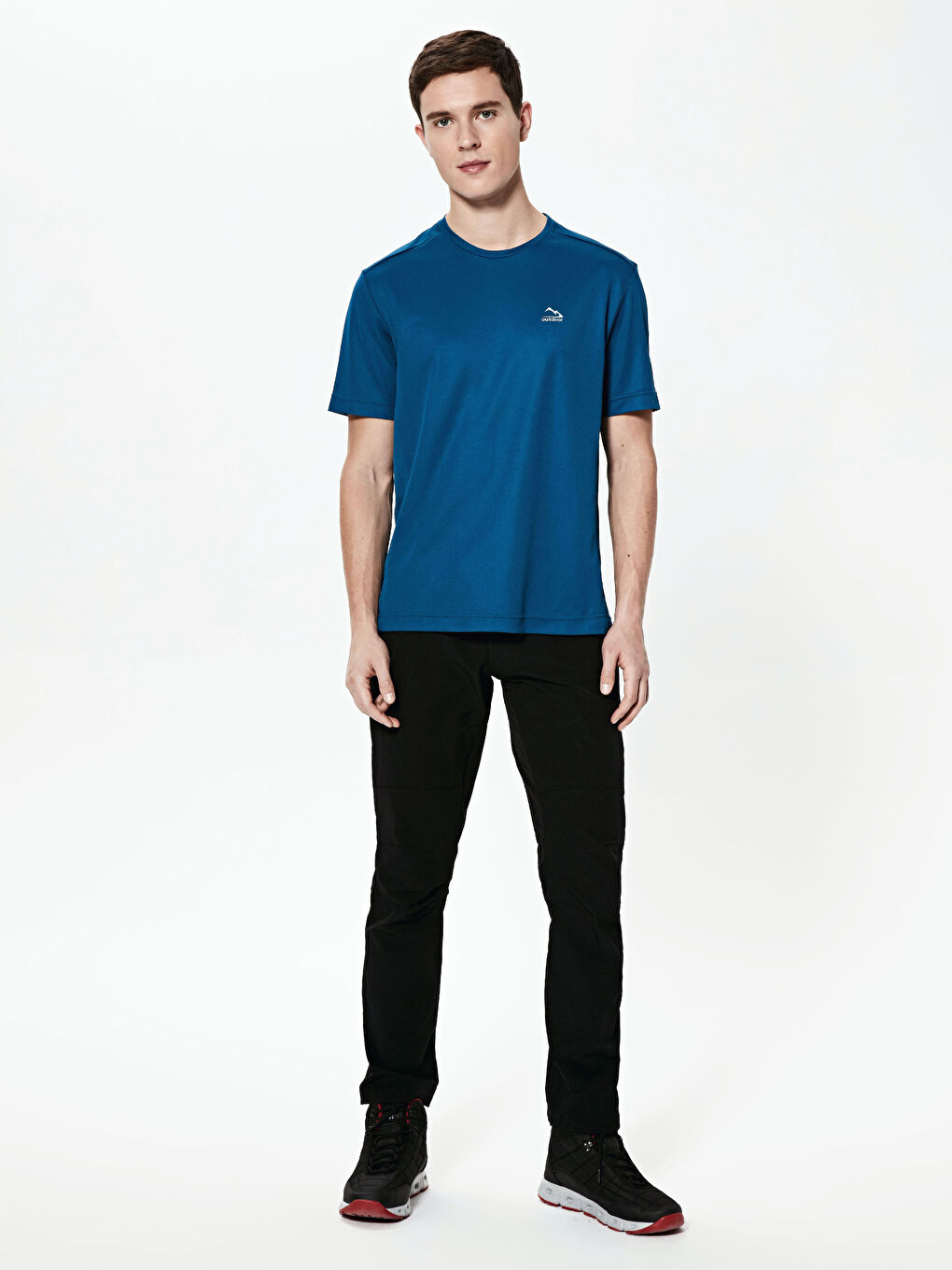 Petrol Bisiklet Yaka Kısa Kollu Tişört-3