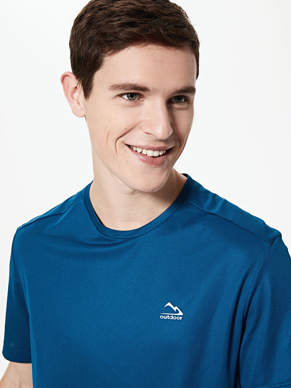 Petrol Bisiklet Yaka Kısa Kollu Tişört-4