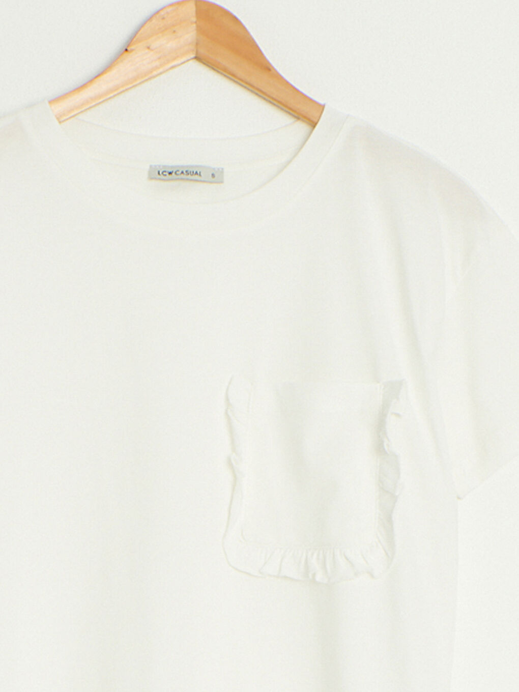 однотонная футболка с круглым вырезом-2