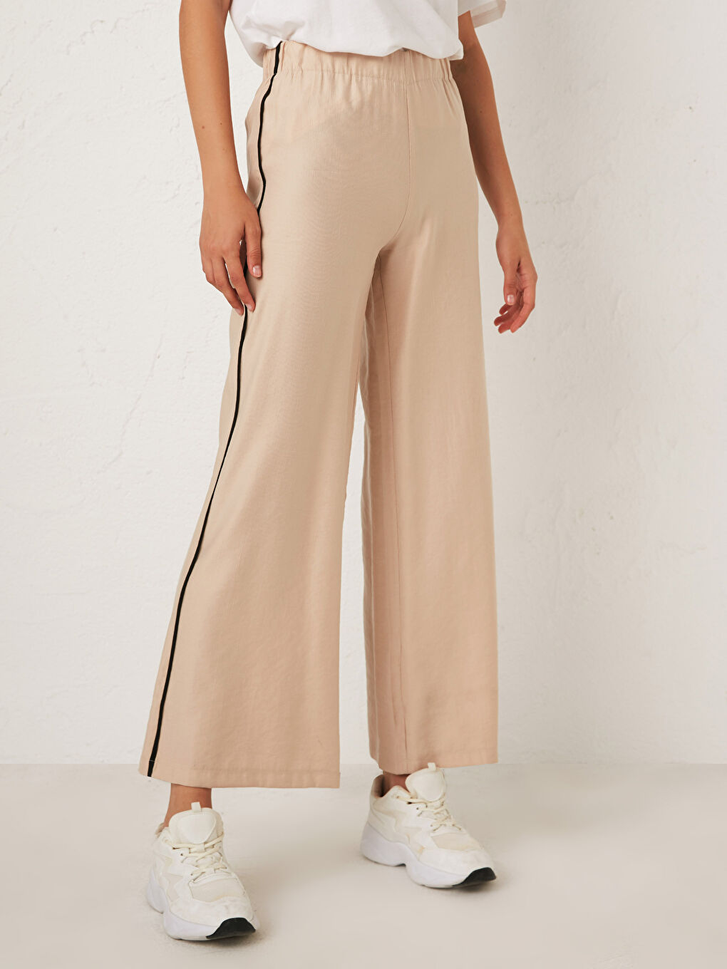 Elastic Waist Palazzo Pants-2