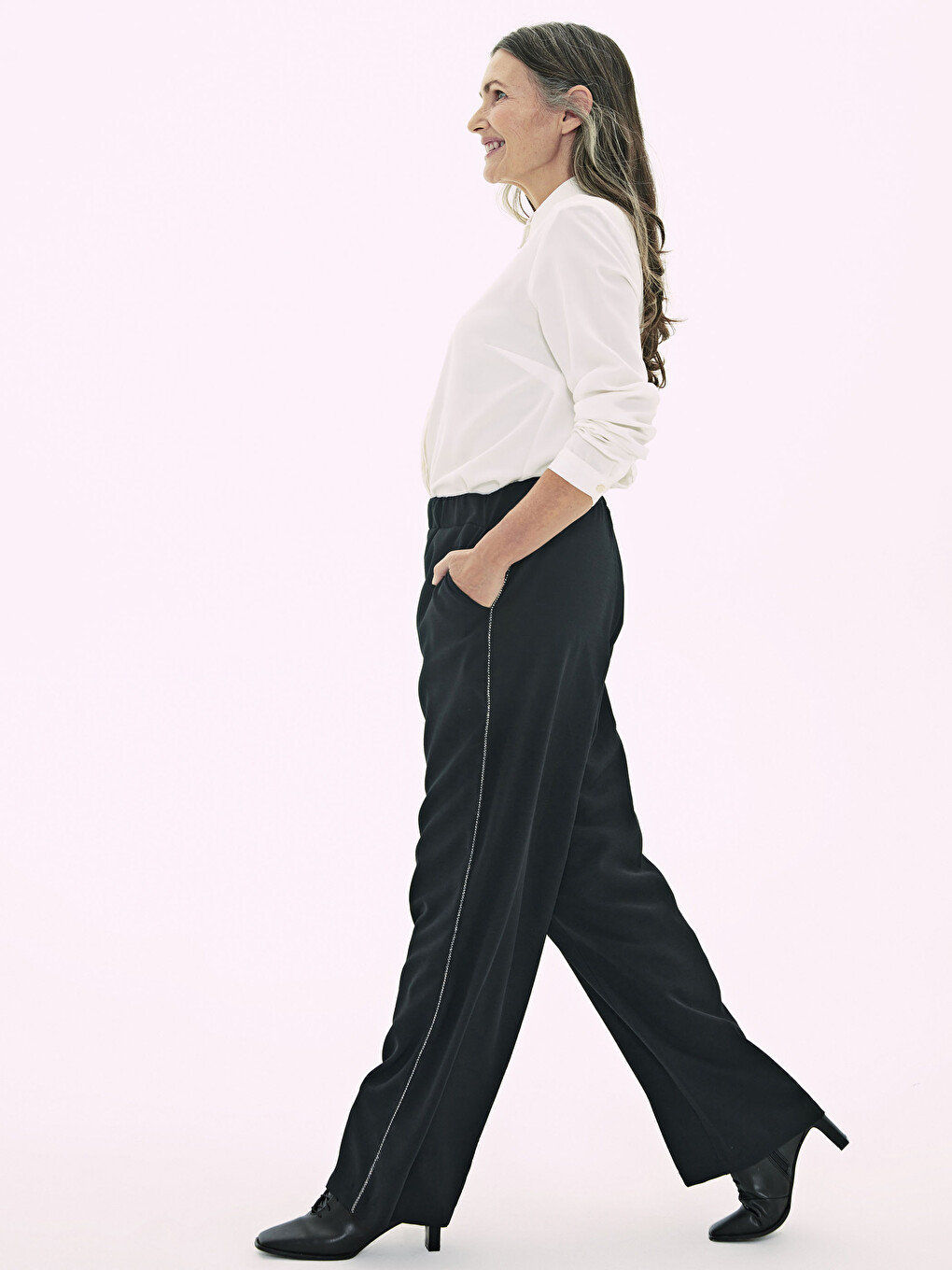 Elastic Waist Wide Leg Pants-6