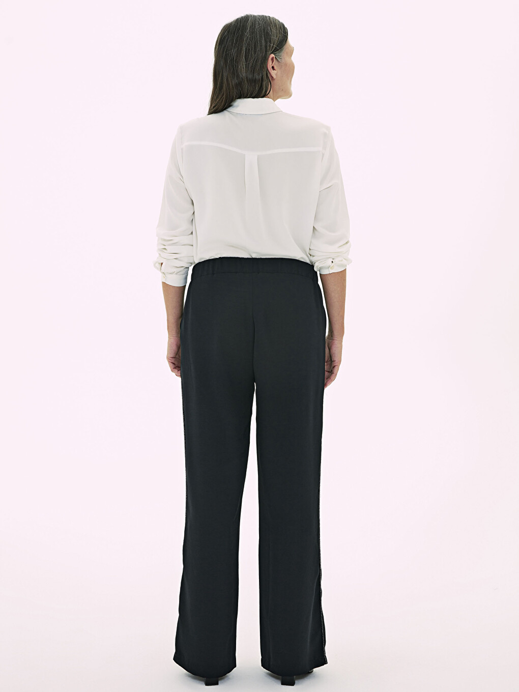 Elastic Waist Wide Leg Pants-7