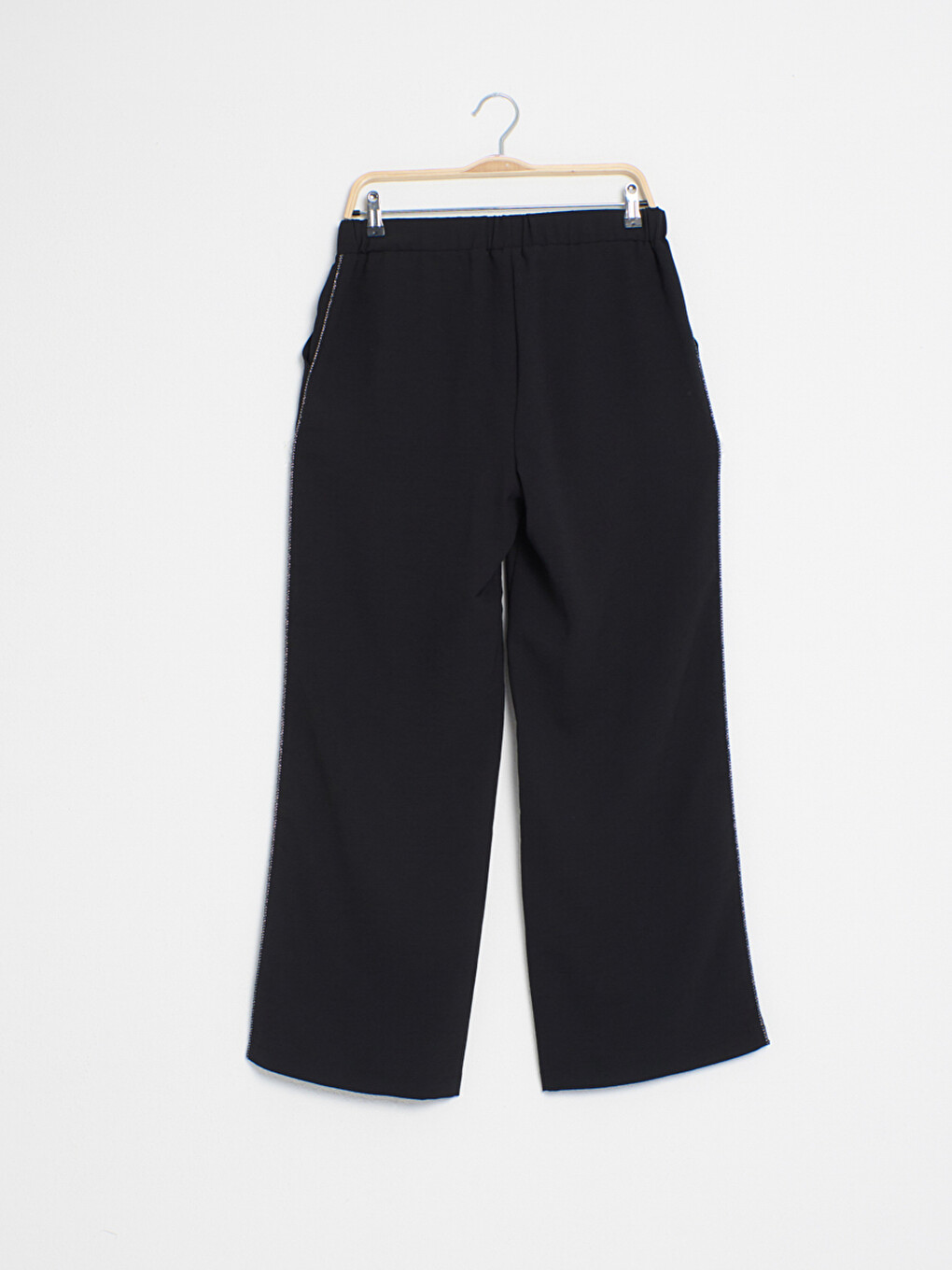 Elastic Waist Wide Leg Pants-8