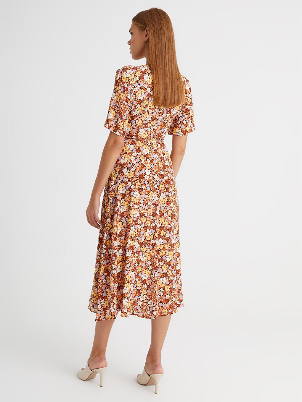 Haljina od viskoze sa dvorednim kopčanjem-3