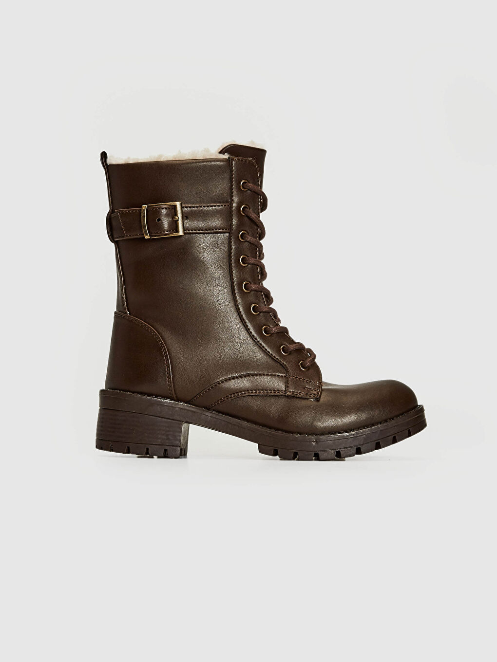 Kahverengi Kadın Bağcıklı Postal Bot-1