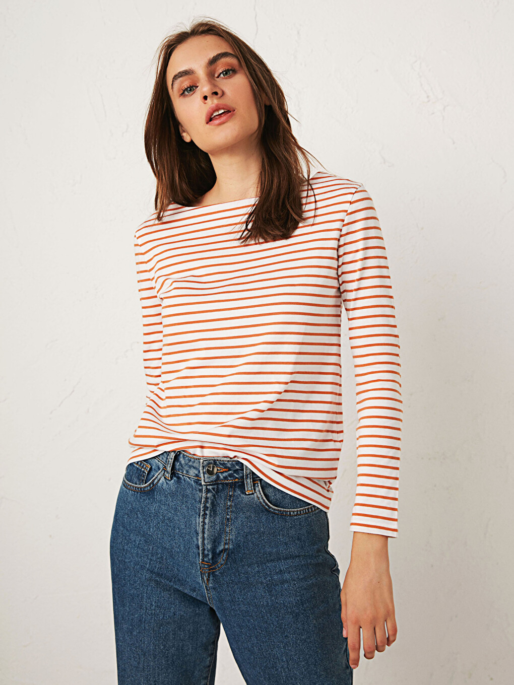 Gestreiftes Baumwoll-T-Shirt-1