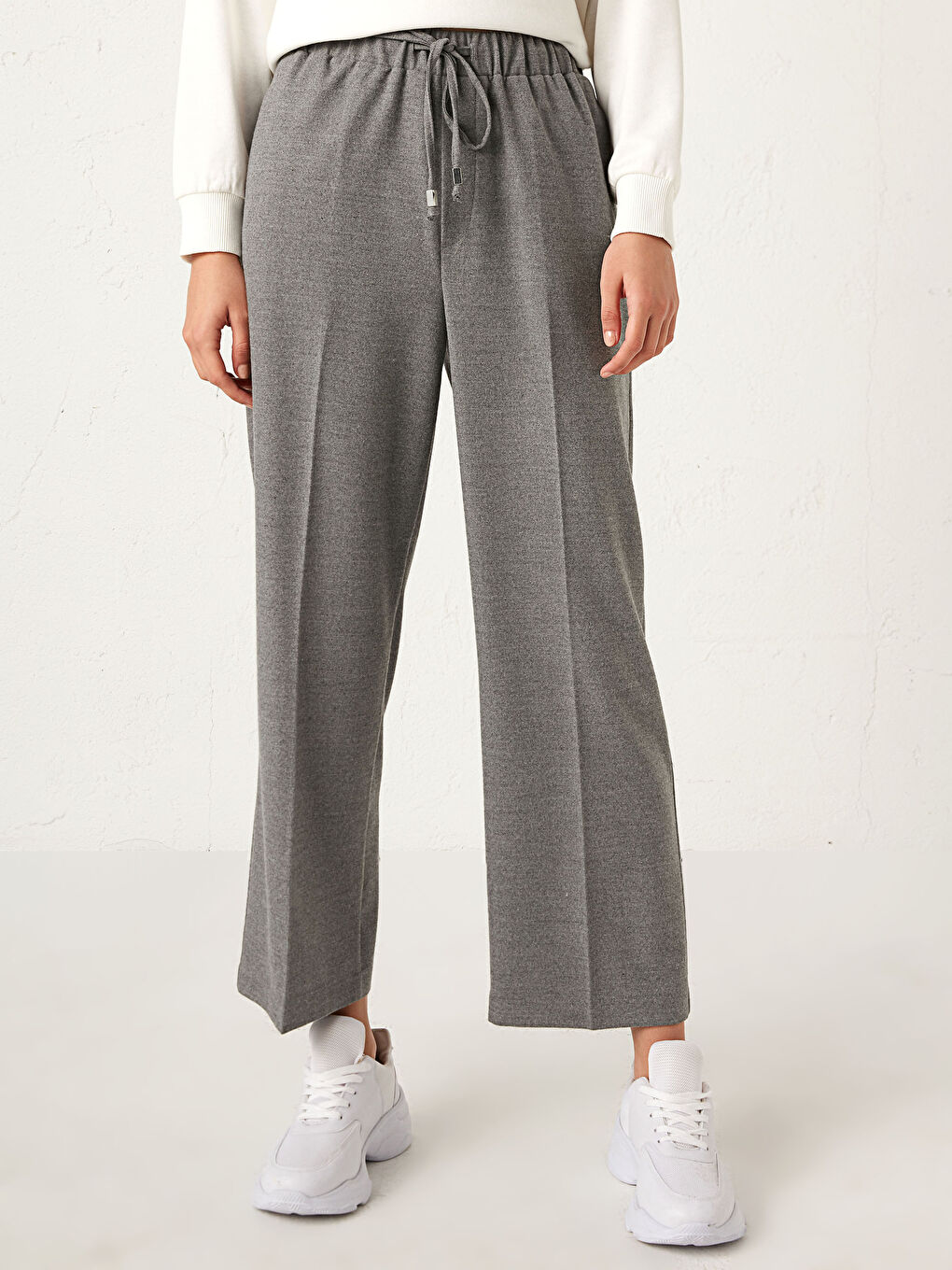 Elastic Waist Loose Fit Trousers-2