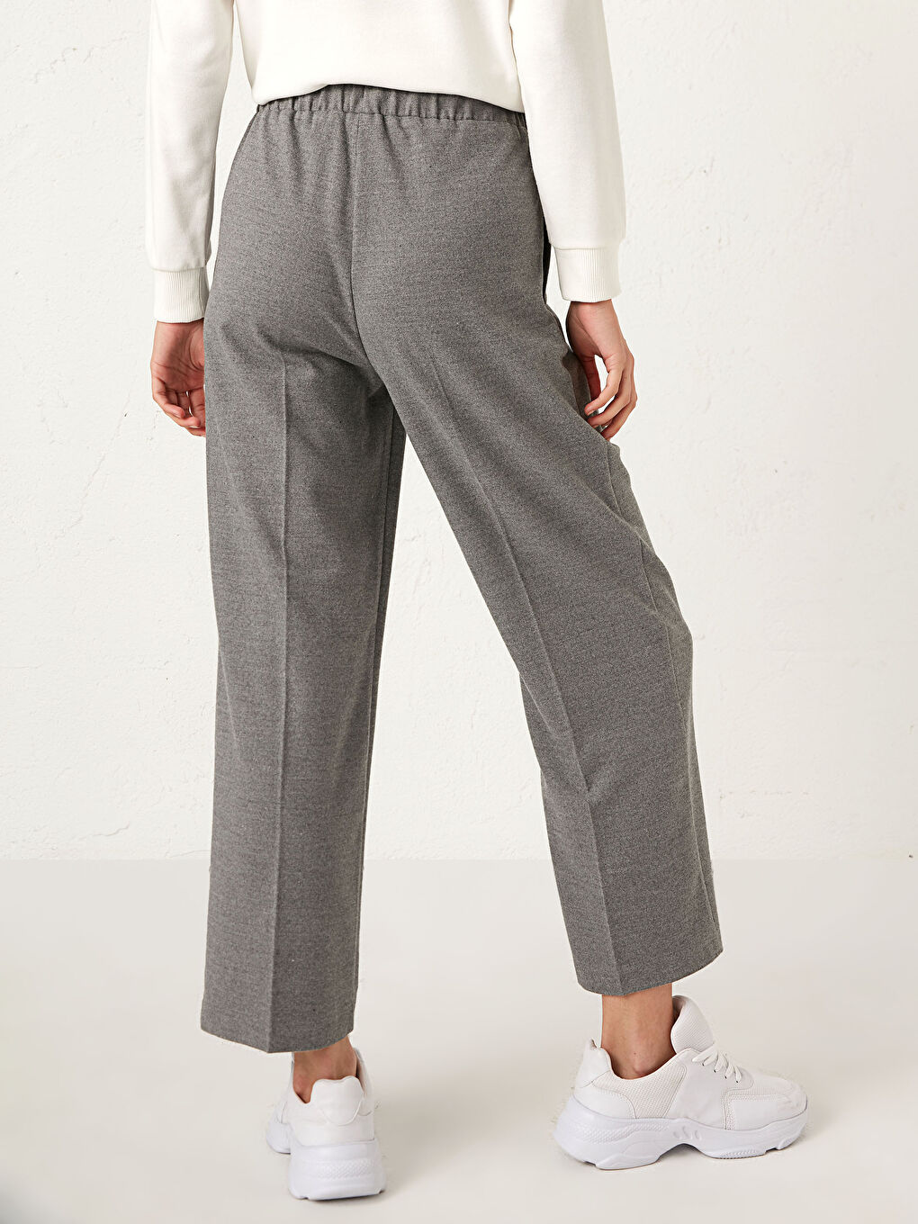 Elastic Waist Loose Fit Trousers-3