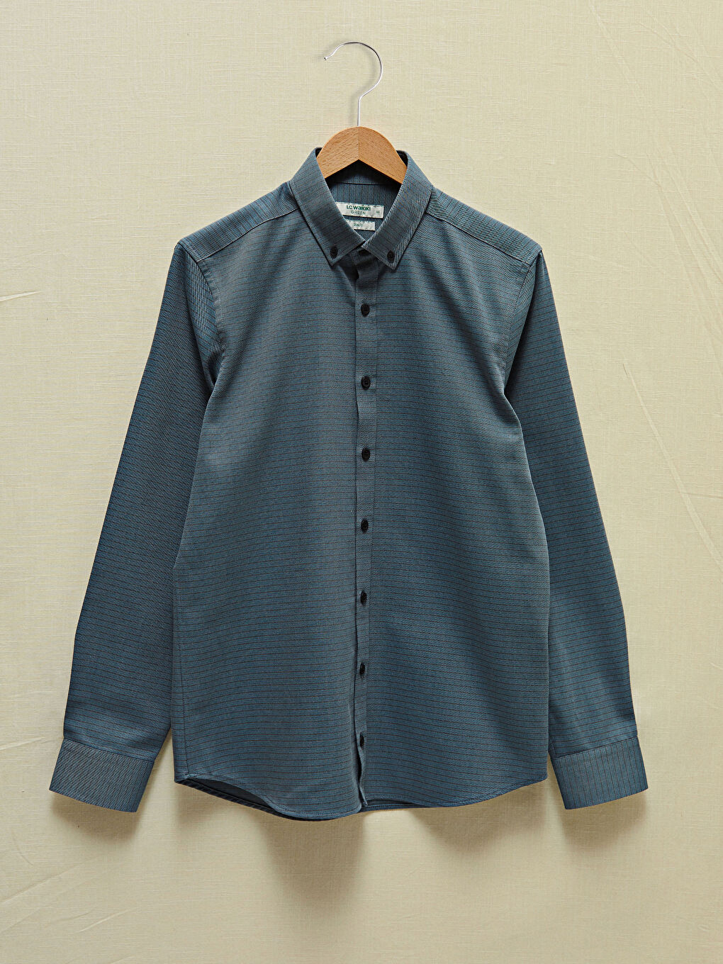 Chemise Gabardine Coupe Svelte Manches Longues Pour Hommes-5