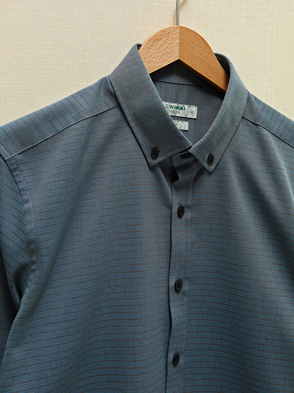 Chemise Gabardine Coupe Svelte Manches Longues Pour Hommes-7