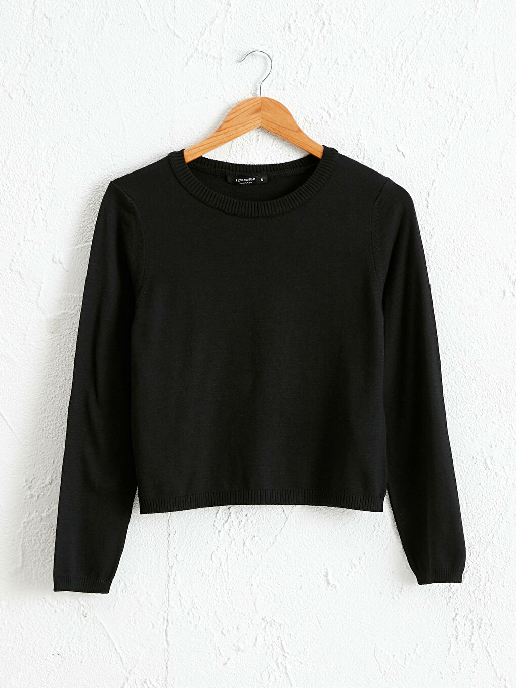Crew Neck Plain Long Sleeve Women's Knitwear Sweater