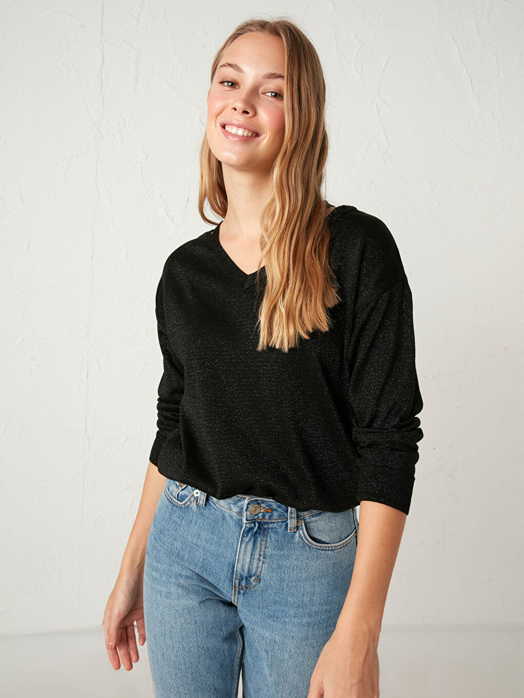 Жарқын көрініс жұқа трикотаж жемпір-2