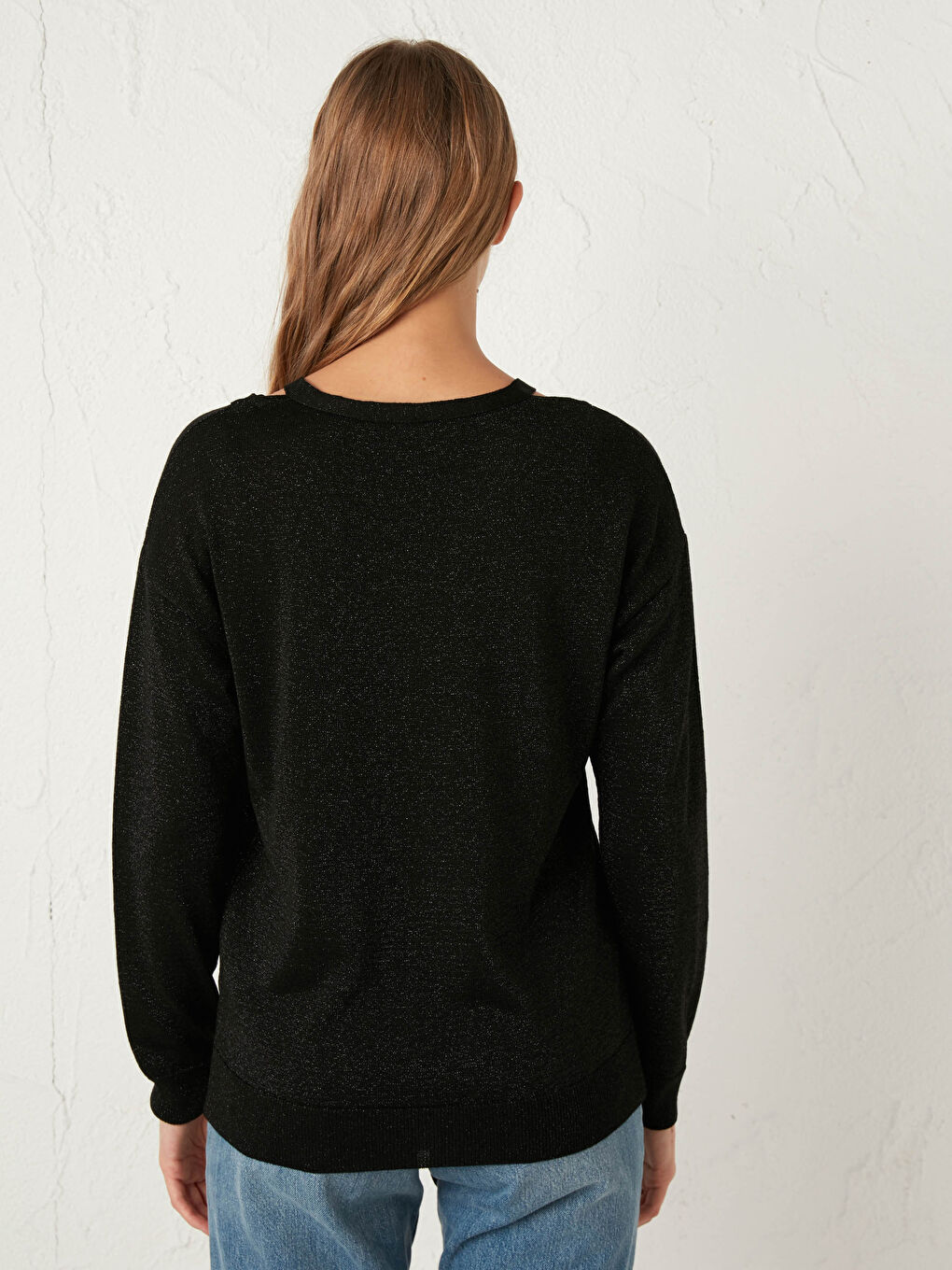 Жарқын көрініс жұқа трикотаж жемпір-3