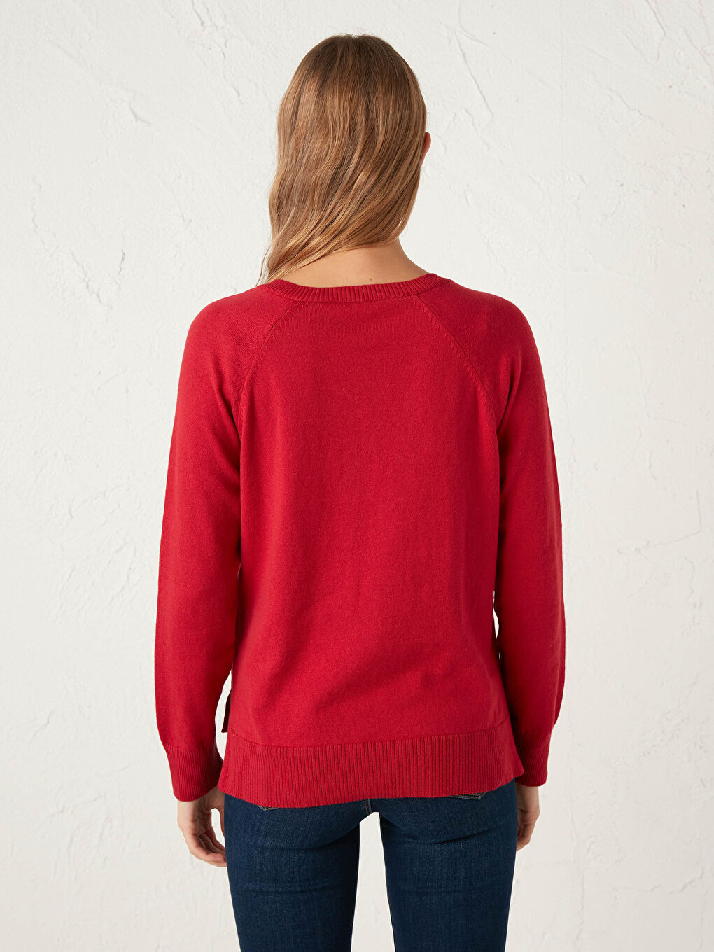 Pulover Tricot Basic cu Decolteu în V-5