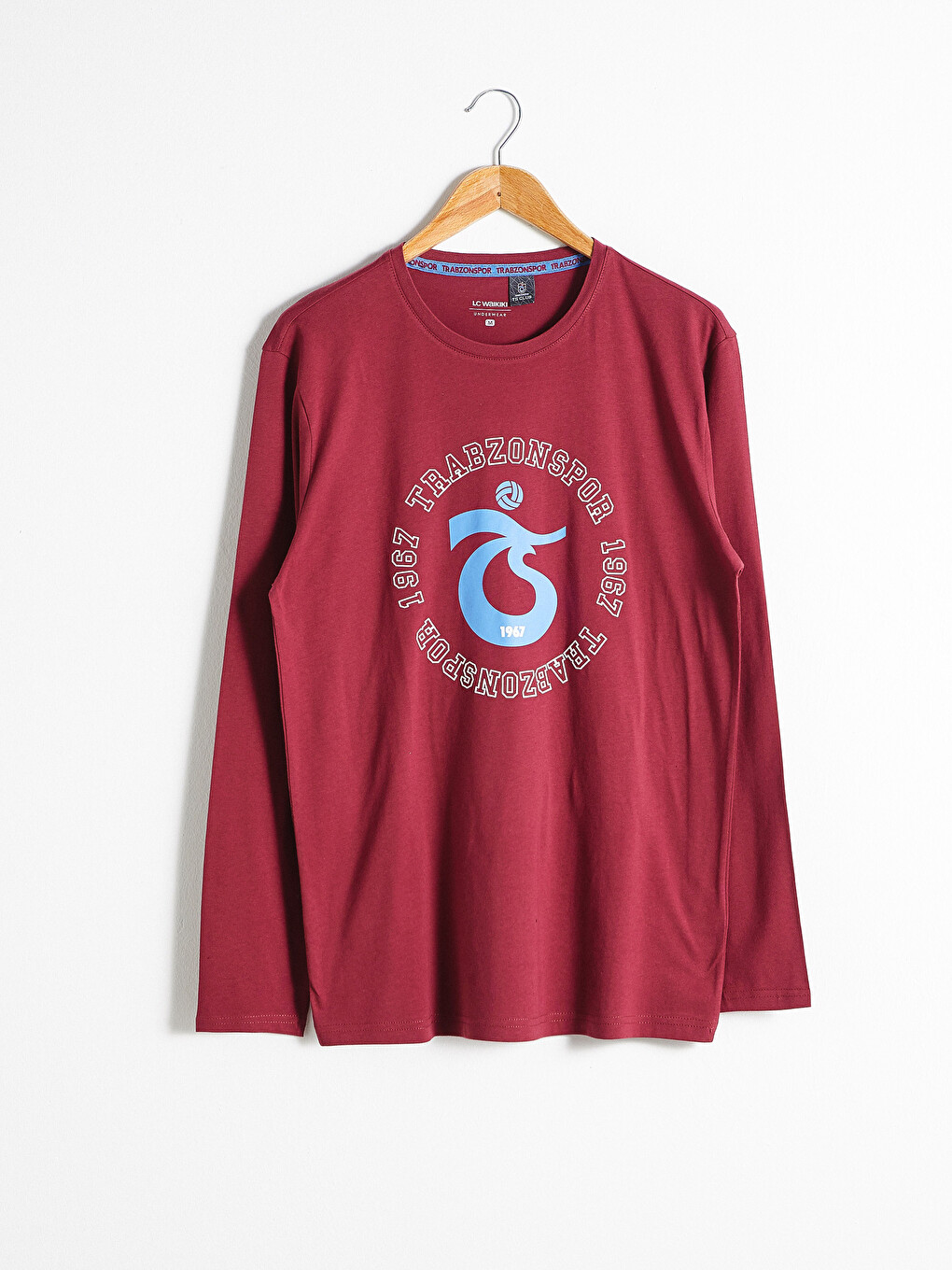 Bordo Standart Kalıp Trabzonspor Baskılı Erkek Taraftar Pijama Takımı-4