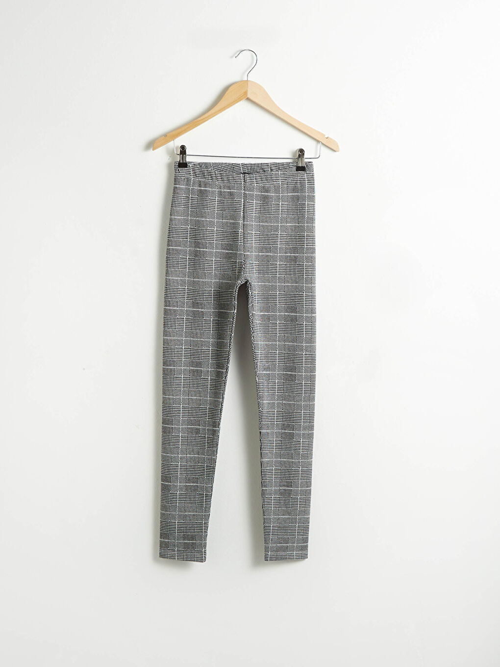 Ekose Desenli Uzun Tayt-4